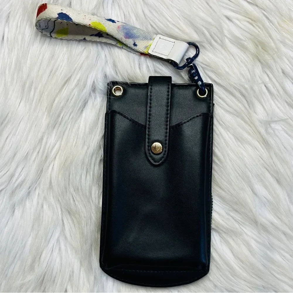 a new day cellphone wallet wristlet black 4x7 inches